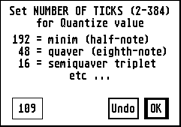 Setting an absolute quantize value